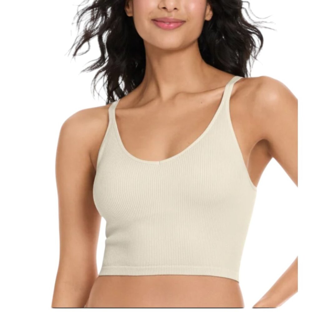 NWOT Lemon Ribbed Yoga Bra | Beige